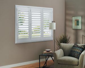 White Rear Tilt Living Room Shutters